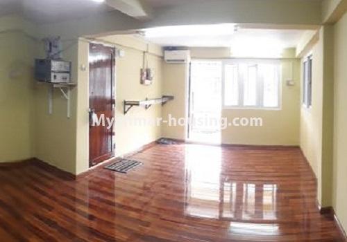 ミャンマー不動産 - 賃貸物件 - No.4908 - Third Floor One Bedroom Apartment Room for Rent in Sanchaung! - living room view