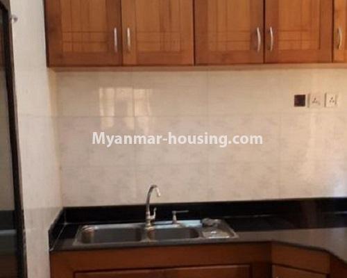 ミャンマー不動産 - 賃貸物件 - No.4909 - Two Bedroom Classic Strand Condominium Room with Half Attic for Rent in Yangon Downtown! - kitchen view