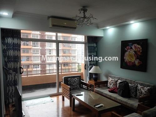 ミャンマー不動産 - 賃貸物件 - No.4911 - 2 BHK Star City Condominium room for rent near Thilawa Industrial Zone, Thanlyin! - living room view