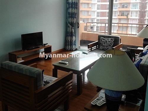 ミャンマー不動産 - 賃貸物件 - No.4911 - 2 BHK Star City Condominium room for rent near Thilawa Industrial Zone, Thanlyin! - anothr view of living room