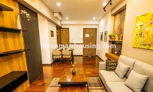 ミャンマー不動産 - 賃貸物件 - No.4914 - Nice 2BHK The Central Condominium Room for Rent! - anothr view of living room