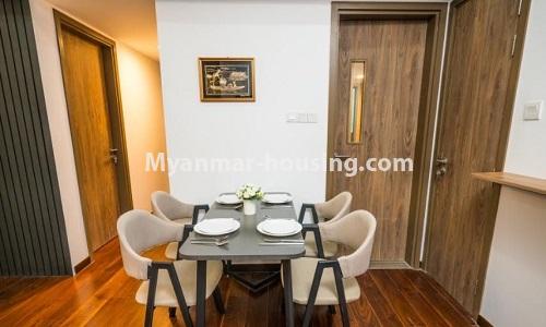 ミャンマー不動産 - 賃貸物件 - No.4914 - Nice 2BHK The Central Condominium Room for Rent! - dining area view