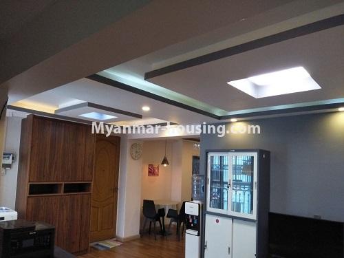 Myanmar real estate - for rent property - No.4920 - Neat and Tidy Mini Condominium Room for a couple or single near Myaynigone City Mart! - living room view