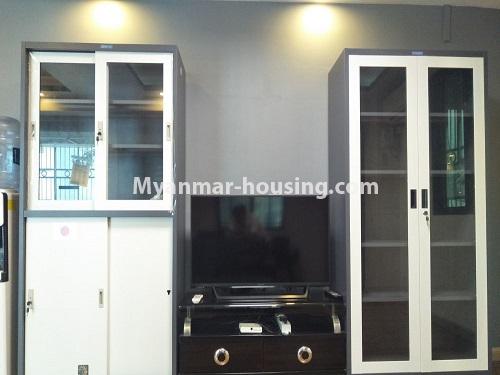 Myanmar real estate - for rent property - No.4920 - Neat and Tidy Mini Condominium Room for a couple or single near Myaynigone City Mart! - another view of livingroom