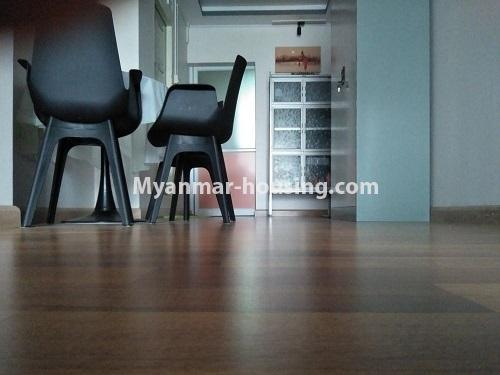 Myanmar real estate - for rent property - No.4920 - Neat and Tidy Mini Condominium Room for a couple or single near Myaynigone City Mart! - dining area view