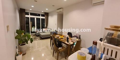 Myanmar real estate - for rent property - No.4922 - Three bedroom G.E.M.S Condominium room for rent in Hlaing! - dining area