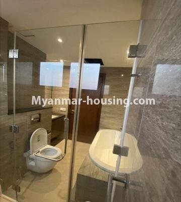 Myanmar real estate - for rent property - No.4926 - Luxurious Kantharyar Residence Condominium Room for Rent, near Kandawgyi Lake! - bathroom