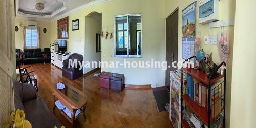 缅甸房地产 - 出租物件 - No.4935 - Three Bedroom Condo Room for Rent near Kandawgyi, Bahan Township. - another view of living room