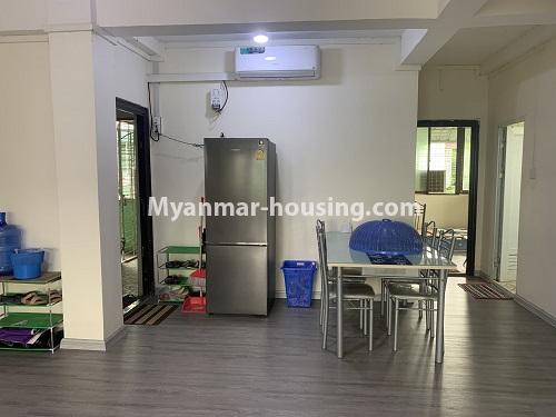 Myanmar real estate - for rent property - No.4940 - Three Bedroom Apartment for Rent in Pearl Mon Housing, 65 Ward, South Dagon! - dining area only