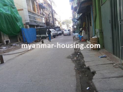 Myanmar real estate - for sale property - No.1038 - Ground floor now for sale in downtown! - View of the street.