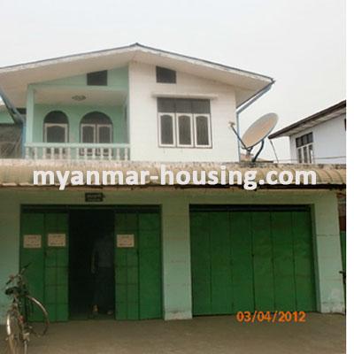 Myanmar real estate - for sale property - No.1236 - Good business and live on main road , Pin Lone Road North Dagon ! - Front view of the house