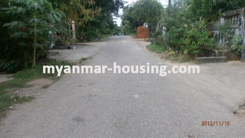 Myanmar real estate - for sale property - No.1605 -  landed house to sell near Yangon Institute of Technology. - View of the street.
