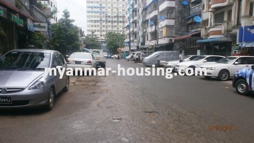 Myanmar real estate - for sale property - No.1842 - Nice  Apartment    for  sale  in  Sanchaung  ! - view of the street .