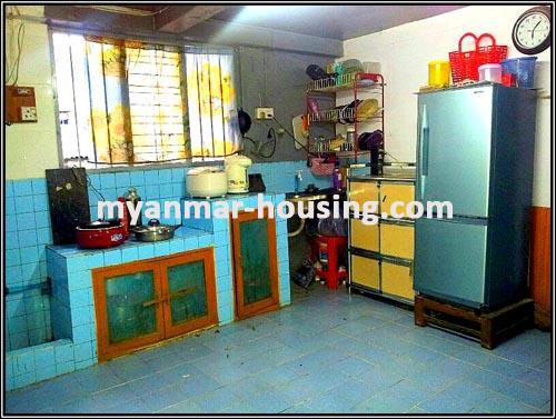 Myanmar real estate - for sale property - No.1846 - Apartment in Pazundaung with reasonable price. - View of the kitchen room.