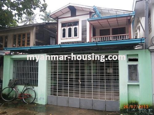 Myanmar real estate - for sale property - No.2106 - Good landed house for sale on main road! - Infront view of the house.