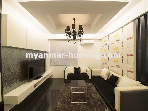 缅甸房地产 - 出售物件 - No.2215 - Well-renovated room located in the Best Area called Yankin! - View of the living room.