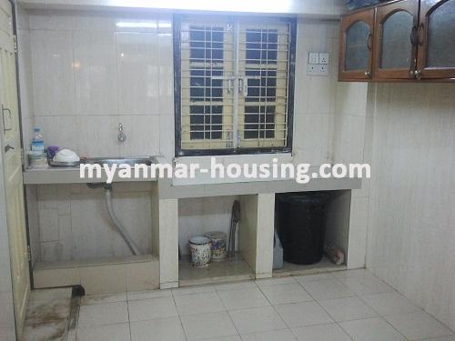 Myanmar real estate - for sale property - No.2228 - Good apartment for Sale in Sanchaung - view  of kitchen