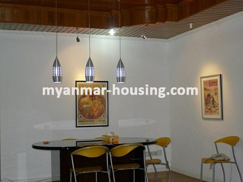 Myanmar real estate - for sale property - No.2393 - Decorated apartment for sale in Pearl Condo in Bahan! - view of the dinning area
