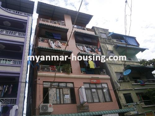 缅甸房地产 - 出售物件 - No.2784 - An apartment which is suitable for shop in Hlaing! - Front view of the building.