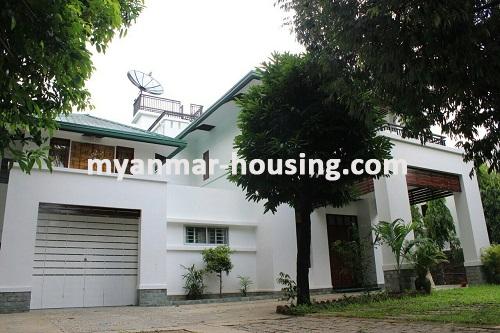 缅甸房地产 - 出售物件 - No.2966 - Nice Landed House with Spacious Compound for Sale near Inya Lake! - View of the house.