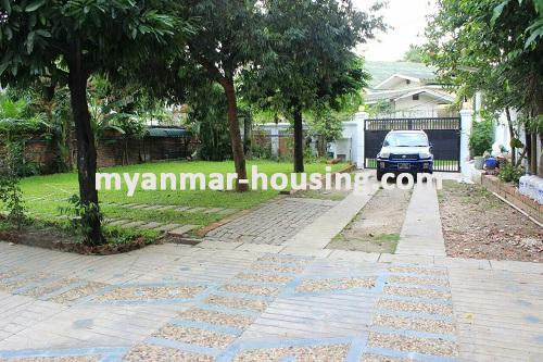 ミャンマー不動産 - 売り物件 - No.2966 - Nice Landed House with Spacious Compound for Sale near Inya Lake! - View of the compound.