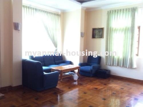 缅甸房地产 - 出售物件 - No.2971 - The landed house for sale in Hlaing! - View of the living room.