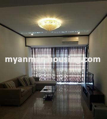 缅甸房地产 - 出售物件 - No.2972 - Higher level room for sale with standard decoration in Orchid Condo, Alone! - view of the living room