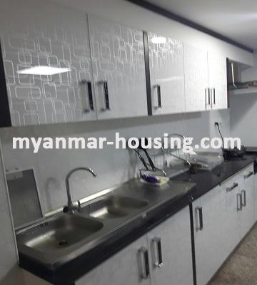 Myanmar real estate - for sale property - No.2972 - Higher level room for sale with standard decoration in Orchid Condo, Alone! - view of the kitchen