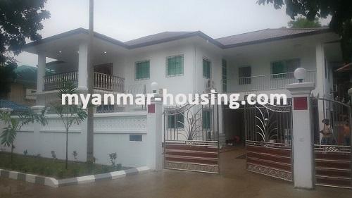 Myanmar real estate - for sale property - No.2974 - Two storey landed house with a big compound and beautiful green grass are available for Sale. - 