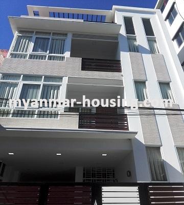 缅甸房地产 - 出售物件 - No.3015 -  A Three Storey Landed House for sale in Yankin Township. - Close View of the building