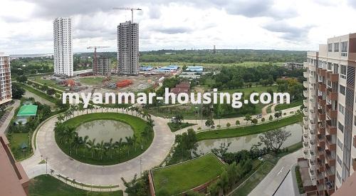 缅甸房地产 - 出售物件 - No.3035 - Well decorated Condominium for sale in Star City. - Front view from veranda