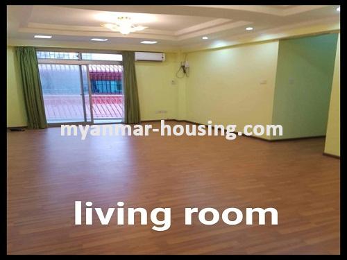 ミャンマー不動産 - 売り物件 - No.3064 - An Apartment for sale in Ocean Condo in Pazundaung Township. - View of the Living room