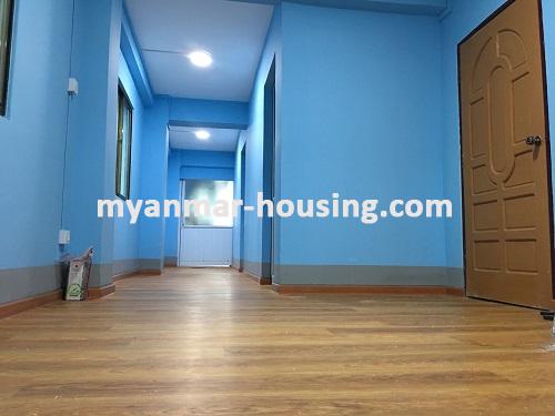 Myanmar real estate - for sale property - No.3065 - Apartment for sale in South Okkalapa! - living room and hallway to kitchen