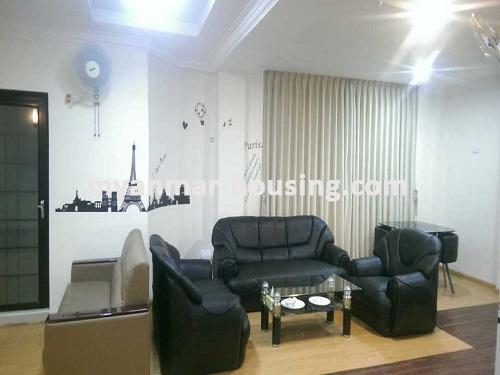 缅甸房地产 - 出售物件 - No.3072 -  Well decorated room for sale in Barkaya Condo, Sanchaung Township - View of the Living room