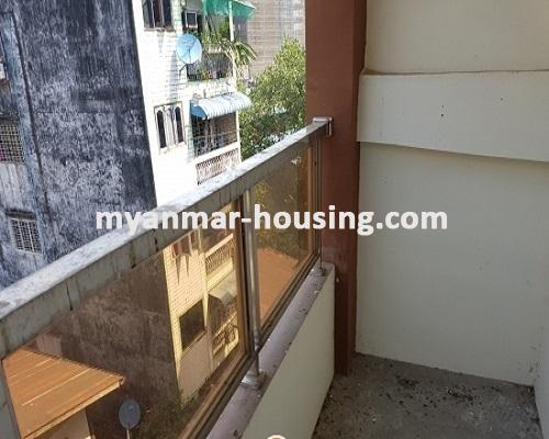 Myanmar real estate - for sale property - No.3078 - An apartment room for sale near in Hledan Centre. - View of the veranda