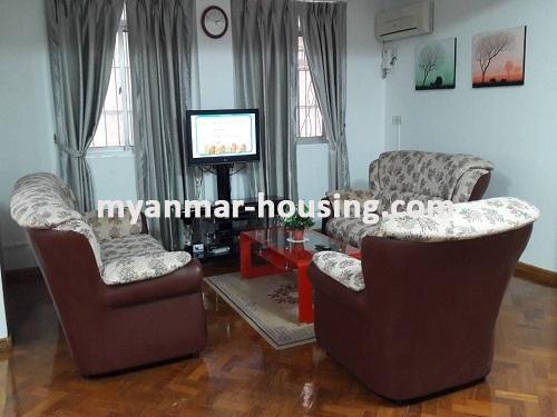 Myanmar real estate - for sale property - No.3092 - A wide space Condo room for sale in Yaw Min Gyi Condo  - View of the Living room