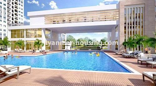 缅甸房地产 - 出售物件 - No.3108 - Condo room for sale in AyaChanThar Condo. - View of swimming pool