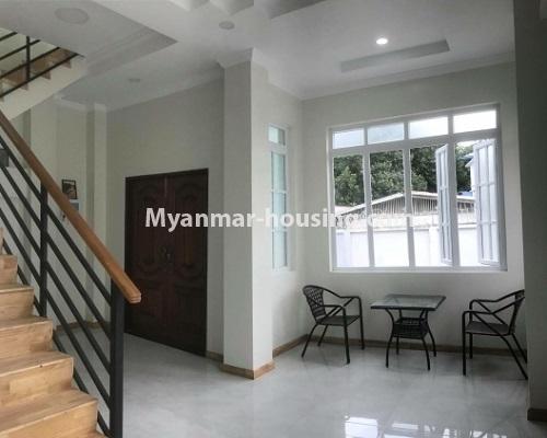 缅甸房地产 - 出售物件 - No.3125 - Landed house for sale in Golden Valley, Bahan! - downstairs and stairs to upstairs