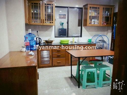 Myanmar real estate - for sale property - No.3145 - Condo room for rent in Pazundaung! - kitchen and dinning area