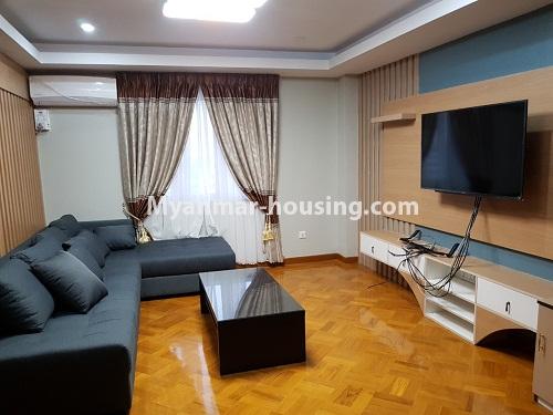 မြန်မာအိမ်ခြံမြေ - ရောင်းမည် property - No.3177 - တော်ဥက္ကလာတွင် ကွန်ဒိုခန်းသစ် ရောင်းရန်ရှိသည်။ - living room