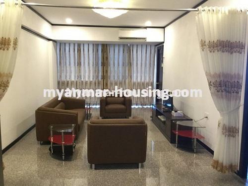 缅甸房地产 - 出售物件 - No.3189 - Orchid Condo room for sale in Ahlone! - living room