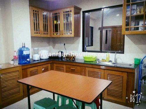 Myanmar real estate - for sale property - No.3190 - Condo room for sale in Botahtaung Township. - kitchen and dining area