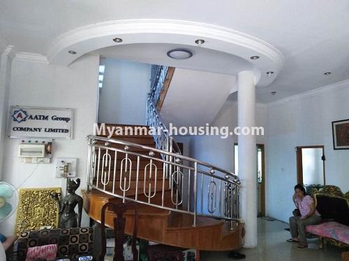 Myanmar real estate - for sale property - No.3234 - Landed house in large compound for sale in Tarmway! - stairs view