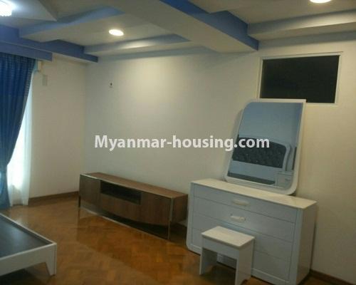 Myanmar real estate - for sale property - No.3237 - Shwe Moe Kaung Condominium room for sale in Yankin! - another view of master bedroom