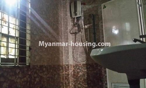 Myanmar real estate - for sale property - No.3283 - Decorated condominium room for sale in Pazundaung! - compound bathroom