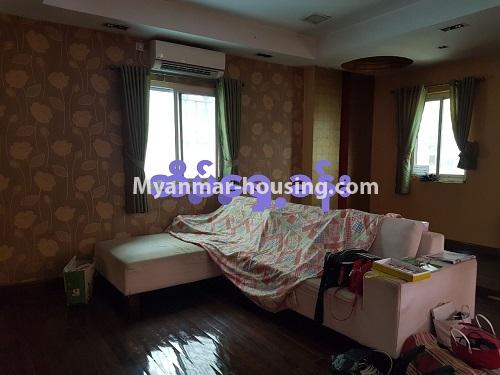 Myanmar real estate - for sale property - No.3284 - Large apartment room for sale near Yae Kyaw Market, Pazundaung! - living room