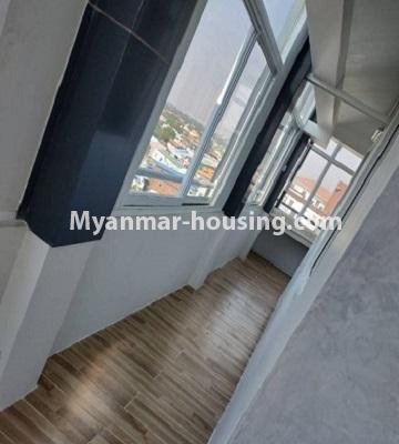 缅甸房地产 - 出售物件 - No.3297 - Top Floor Condominium room with nice view for Sale in the Thukha Street, Hlaing! - hallway between living place and outside