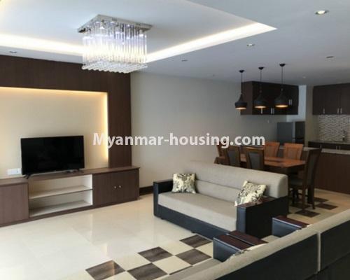 Myanmar real estate - for sale property - No.3300 - Luxurious condominium room for sale in Hlaing! - living room