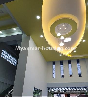 Myanmar real estate - for sale property - No.3308 - Newly built half and five storey house for sale in South Okkalapa! - ceiling view 