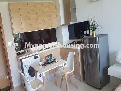 Myanmar real estate - for sale property - No.3315 - Studio room with standard decoration in Glaxy Tower, Star City! - another view of kitchen 